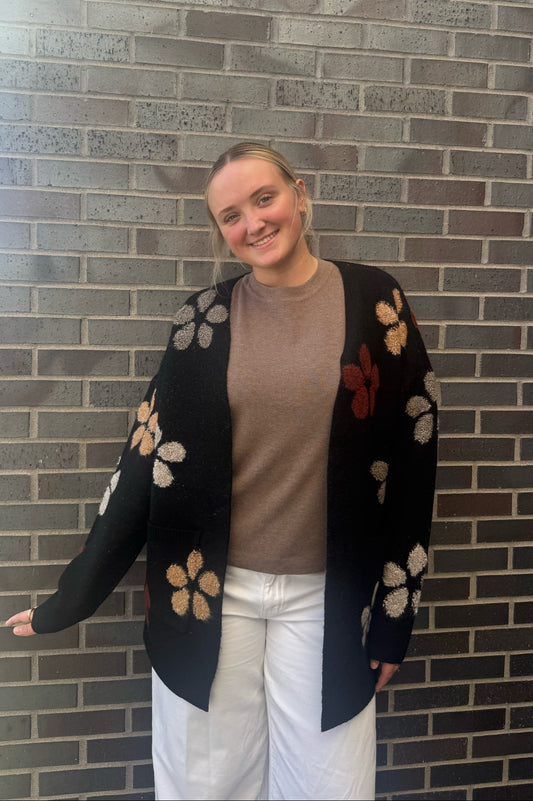 Charlie B Floral Bouclé Cardigan