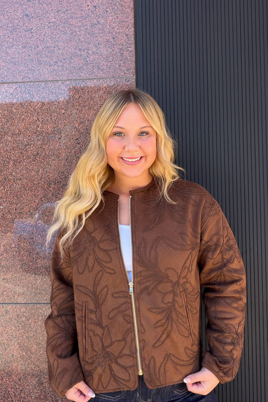 Charlie B Quilted Bomber Jacket