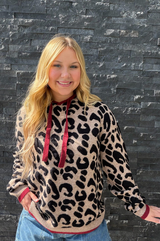 Charlie B Leopard Printed Sweater