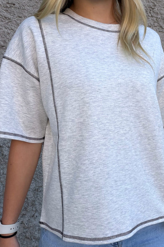 Scuba Contrast-Stitch- Heather Grey