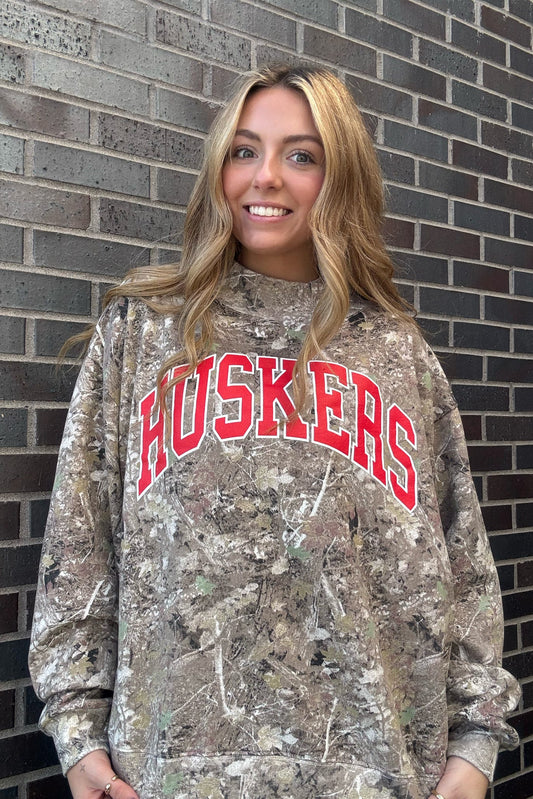 Nebraska Huskers Camo Mockneck