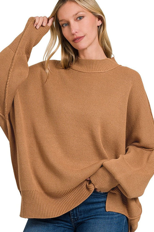 Oversized Cozy Knit Sweater - Camel