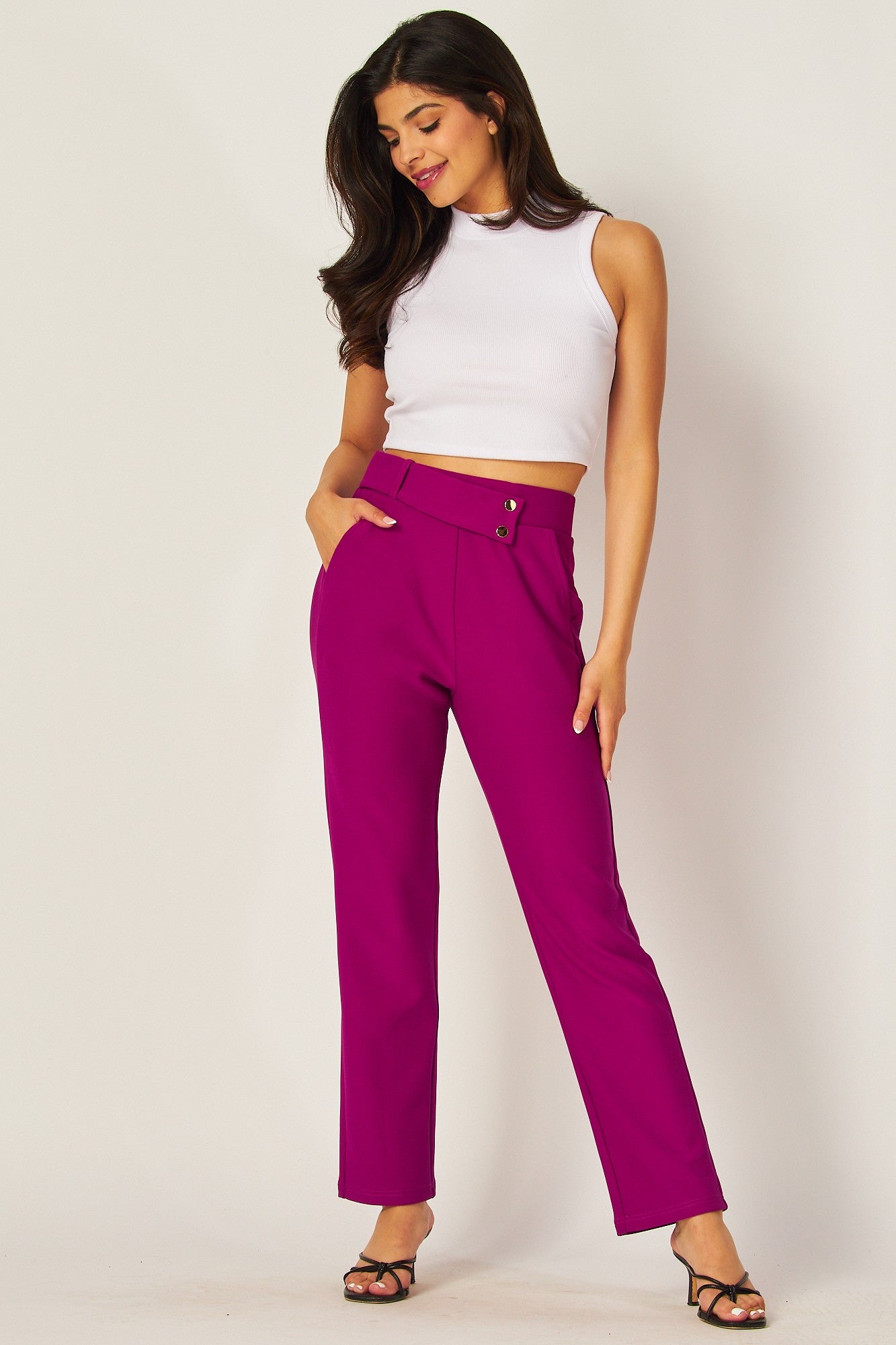 Dark Magenta Business Pants