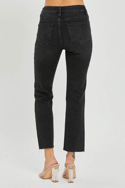 Risen Mid-Rise Crop Black Jeans