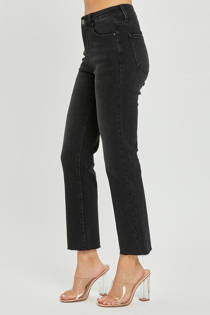 Risen Mid-Rise Crop Black Jeans