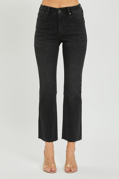 Risen Mid-Rise Crop Black Jeans