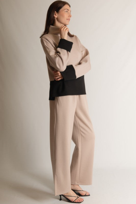 Taupe Wide Leg Pants