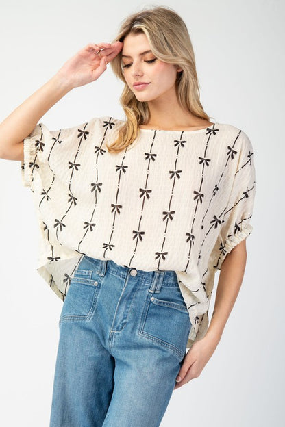 Bow Printed Blouse