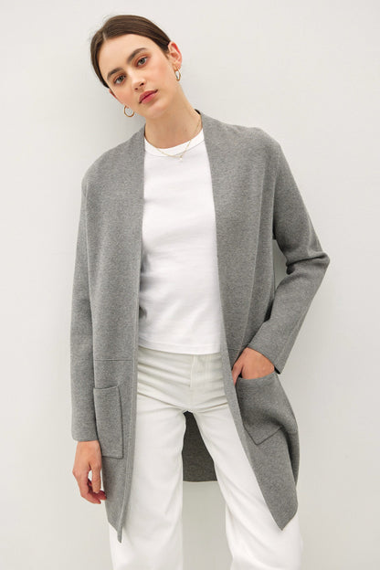 Open Front Classic Knit Cardigan