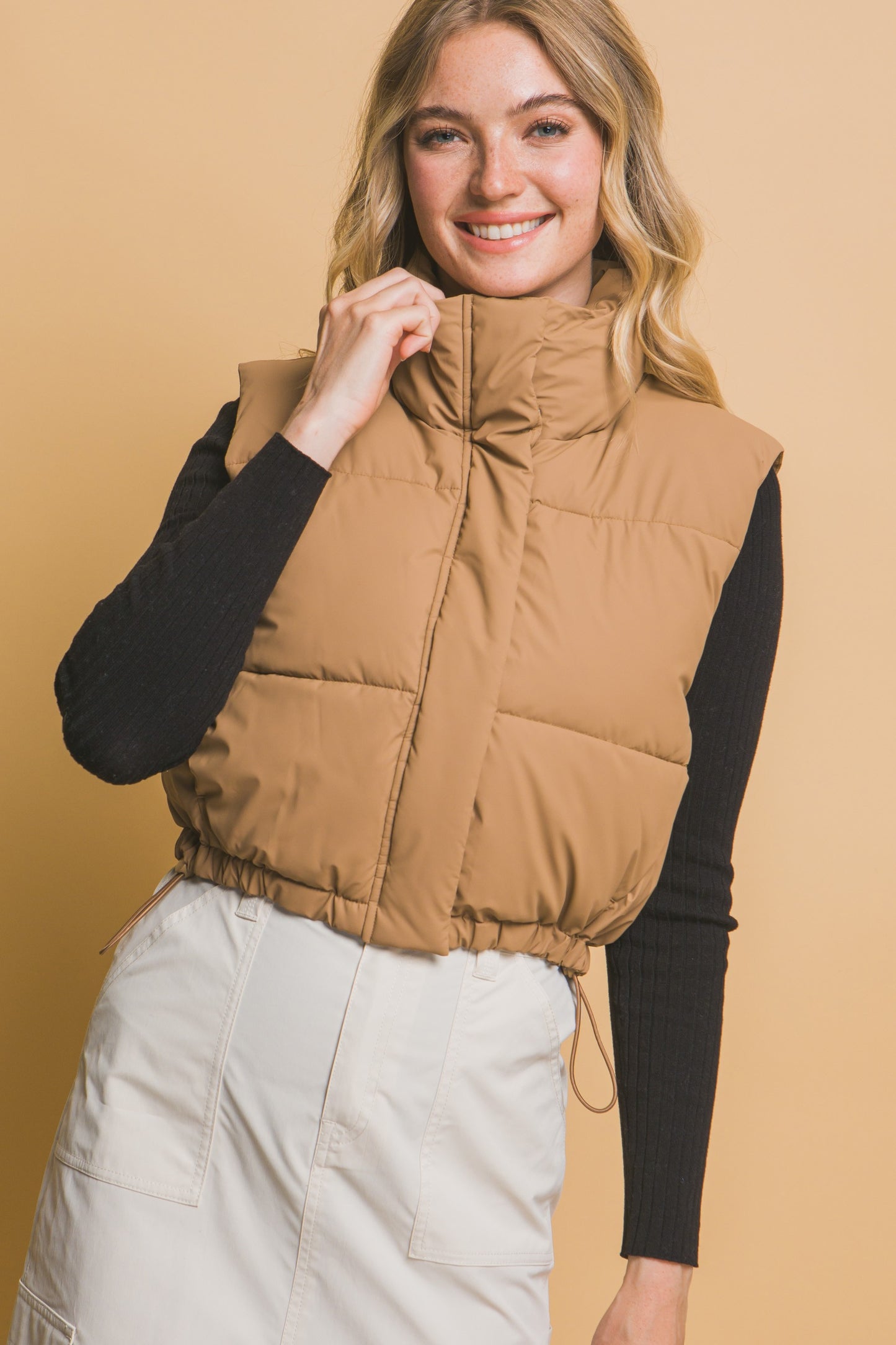 Cropped Puffer Vest - Multiple Colors