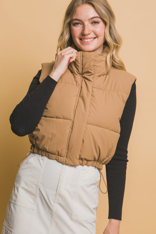 Cropped Puffer Vest - Multiple Colors