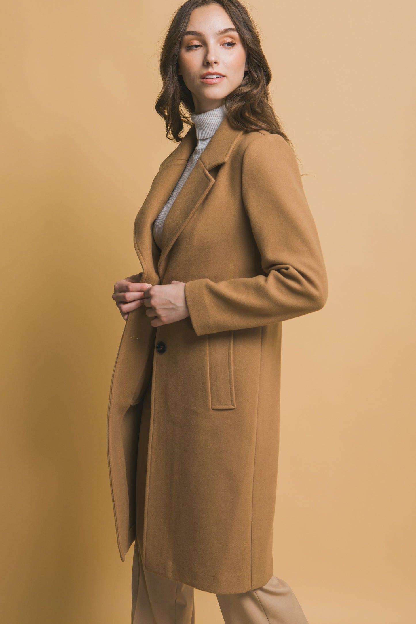 Longline Lapel Coat - Multiple Colors