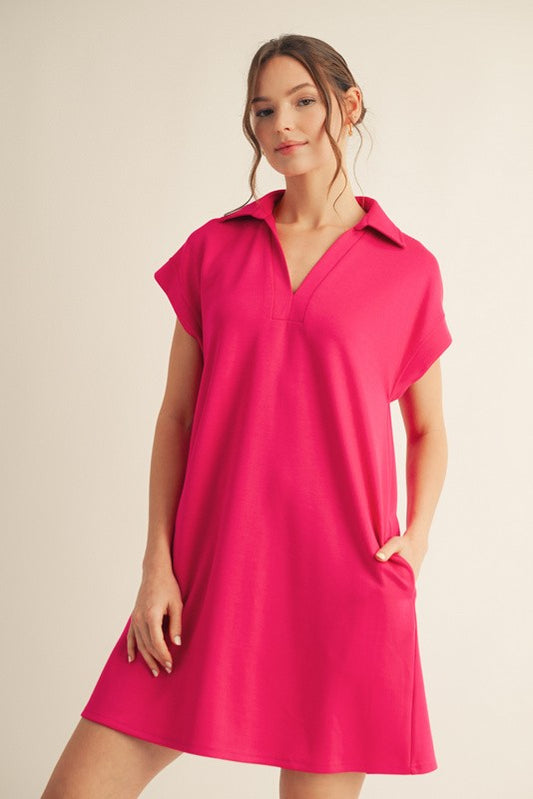 Fuchsia Collared Dress