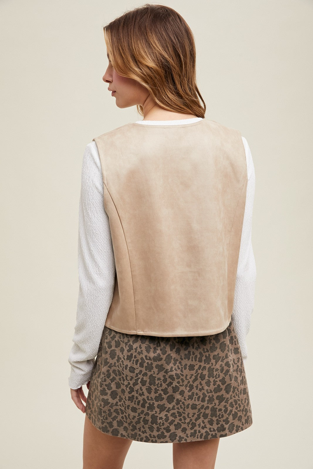 Suede Button-up Vest
