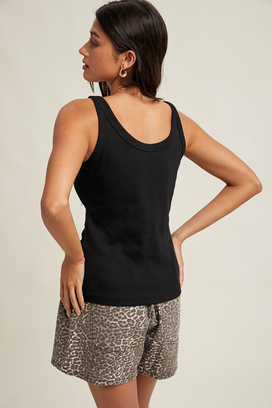 Basic Ribbed Knit Tank Top