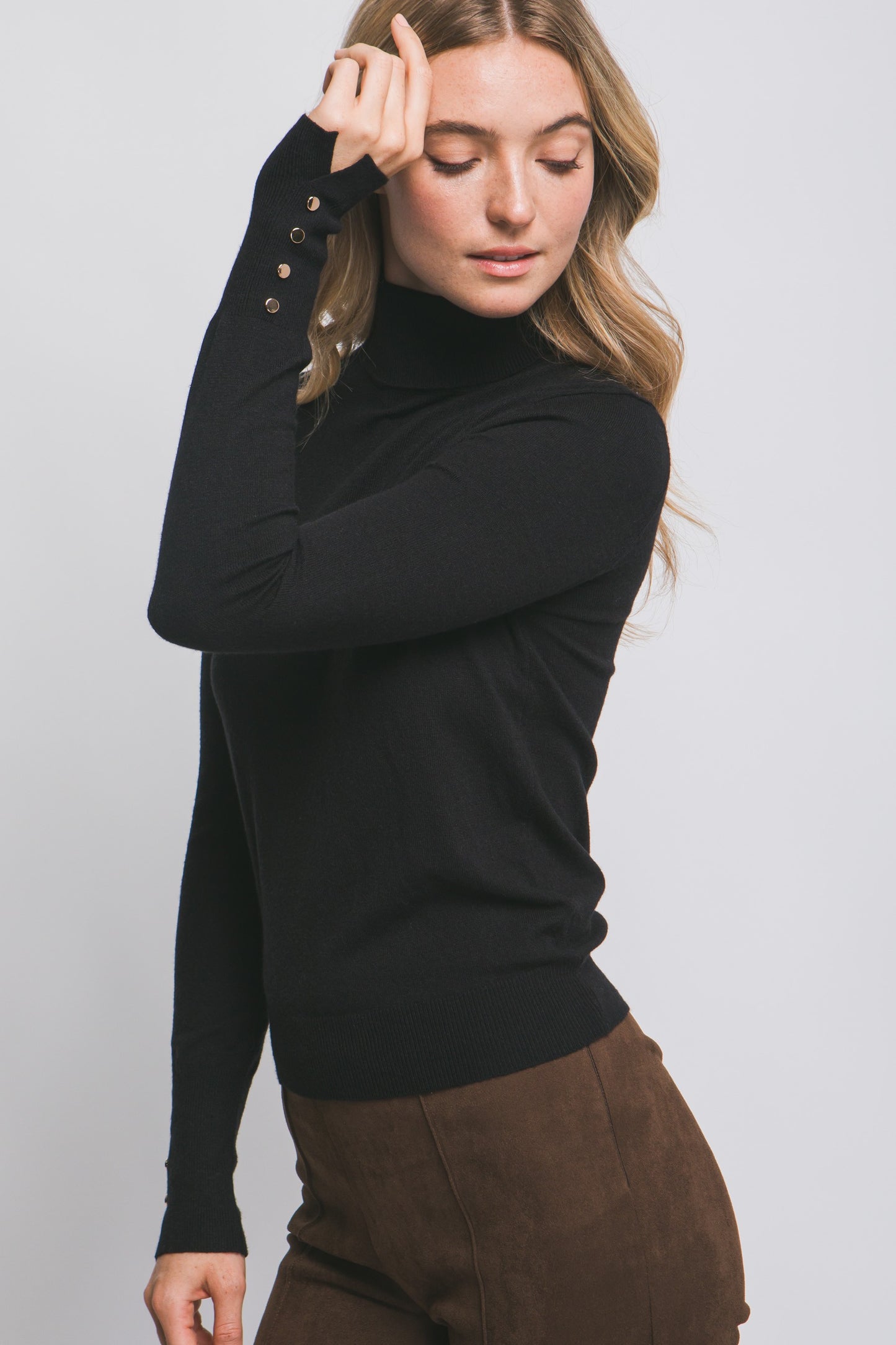 Turtle Neck Sweater Top - Multiple Colors