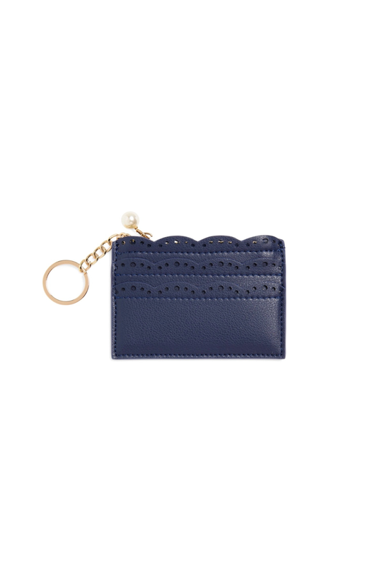 navy wallet on white background