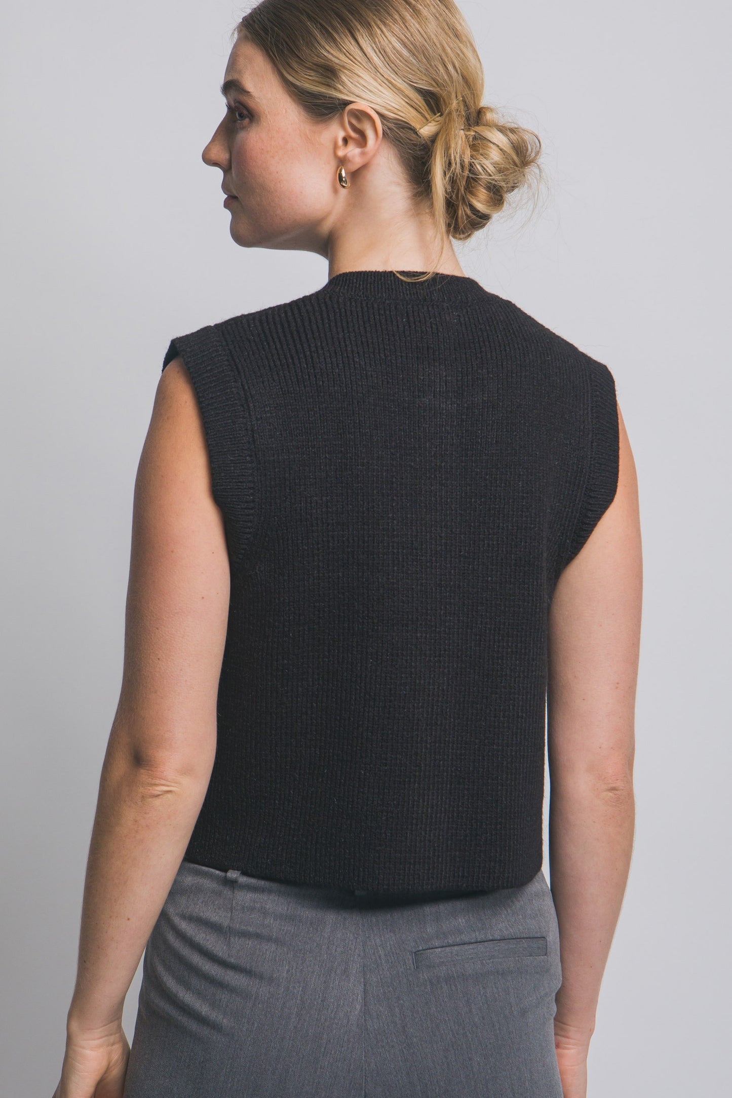 Gold Button Sweater Vest