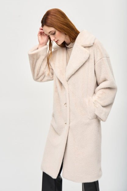 Joseph Ribkoff Faux Fur Straight Coat