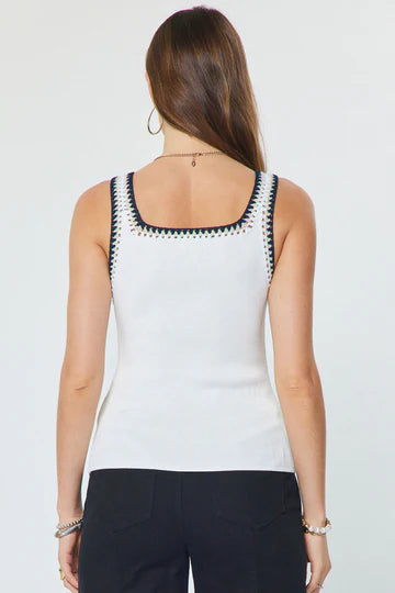 Isla Crochet Tank Top - White