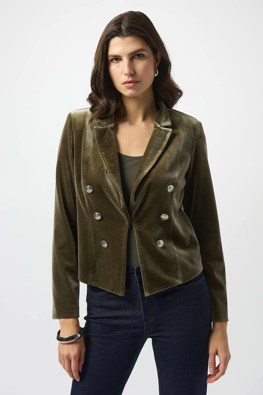 Joseph Ribkoff Velvet Knit Fitted Blazer