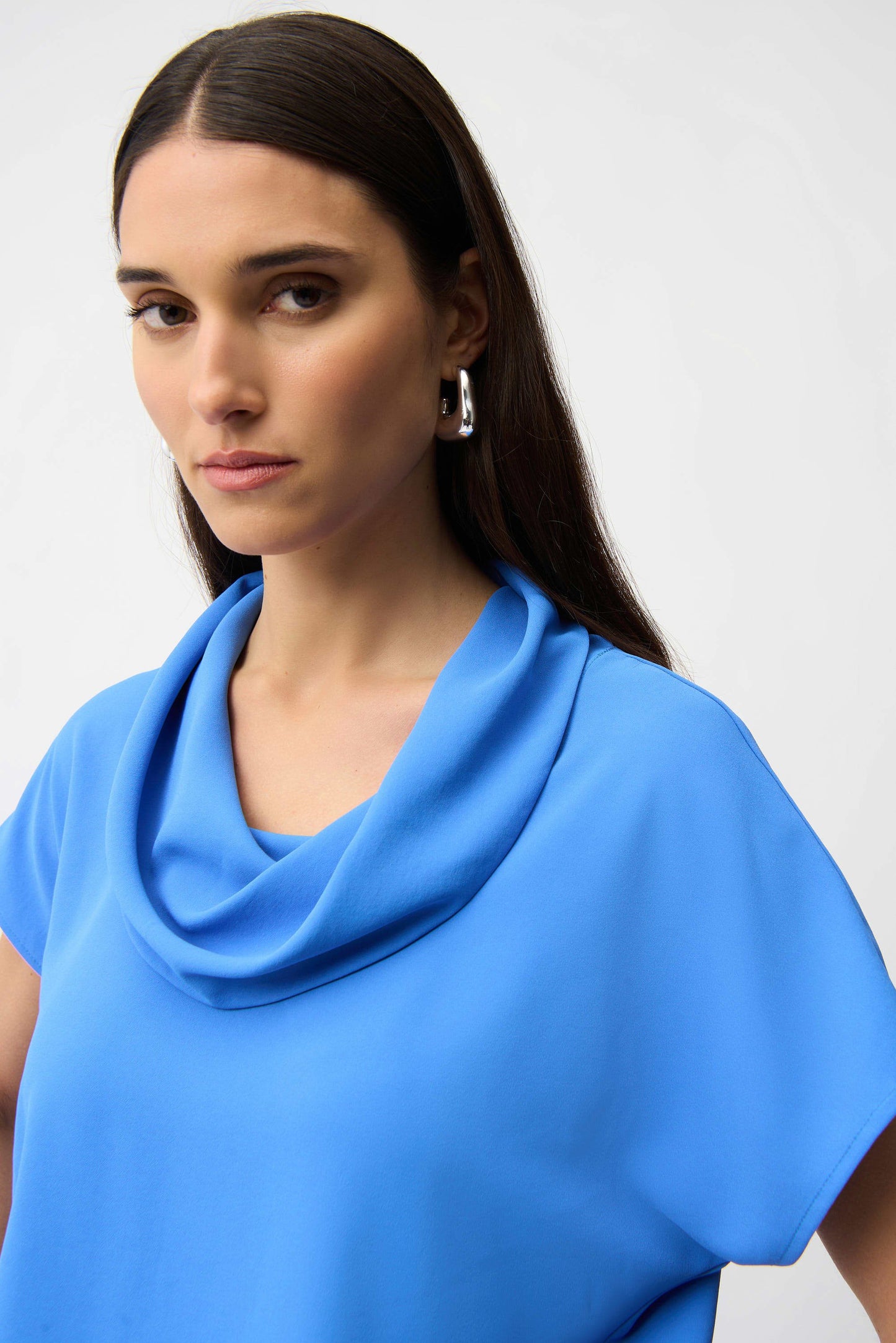 Harbor Blue Top with Cowl Neckline Joseph Ribkoff