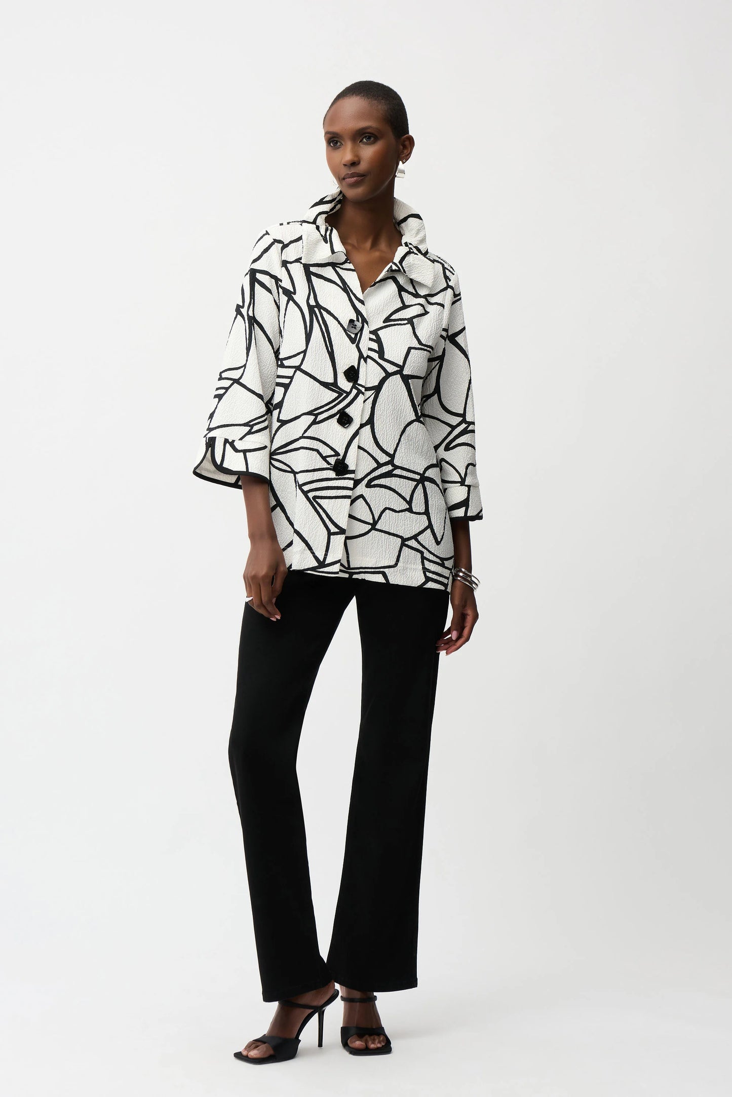 Joseph Ribkoff Seersucker Abstract Print Jacket