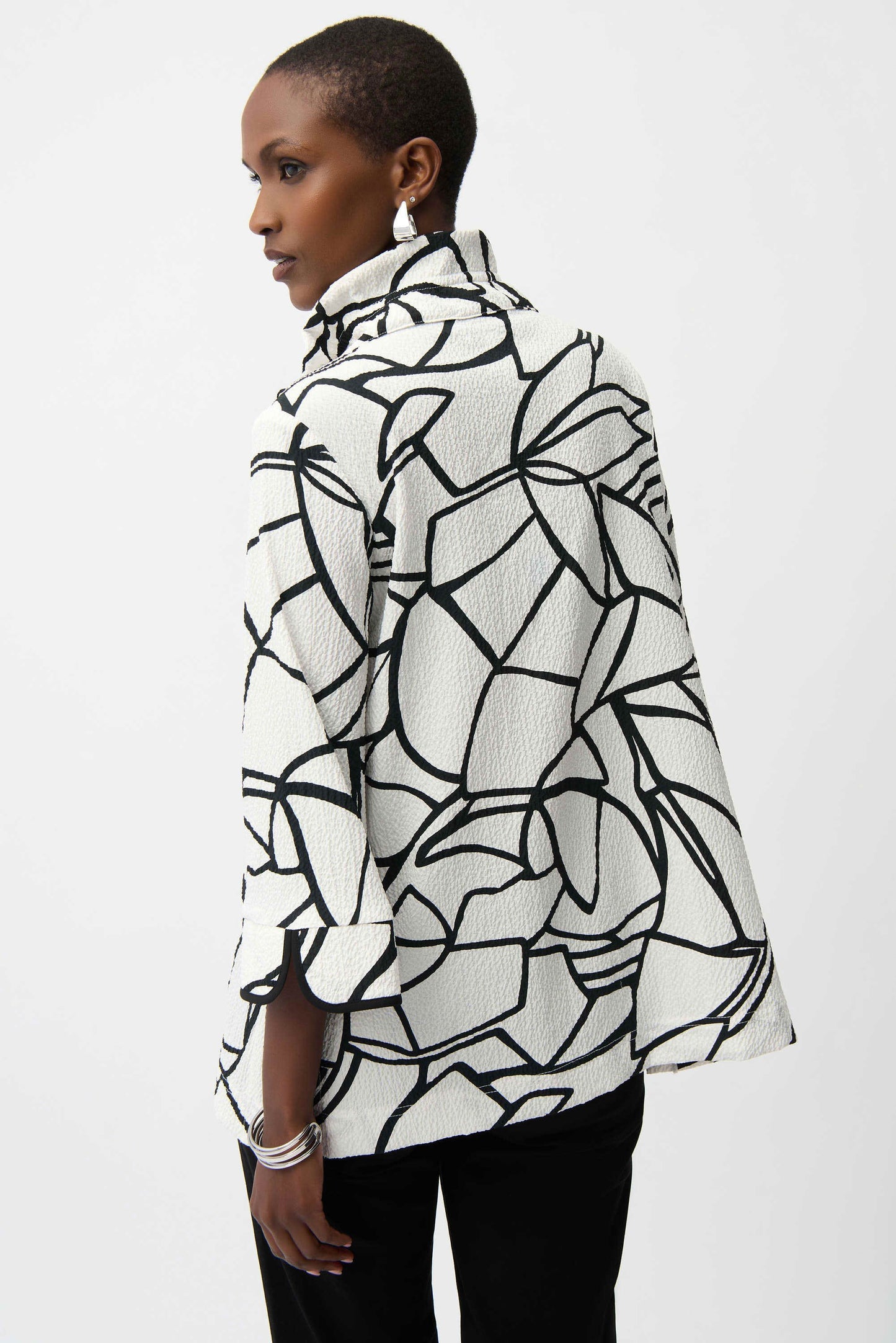 Joseph Ribkoff Seersucker Abstract Print Jacket