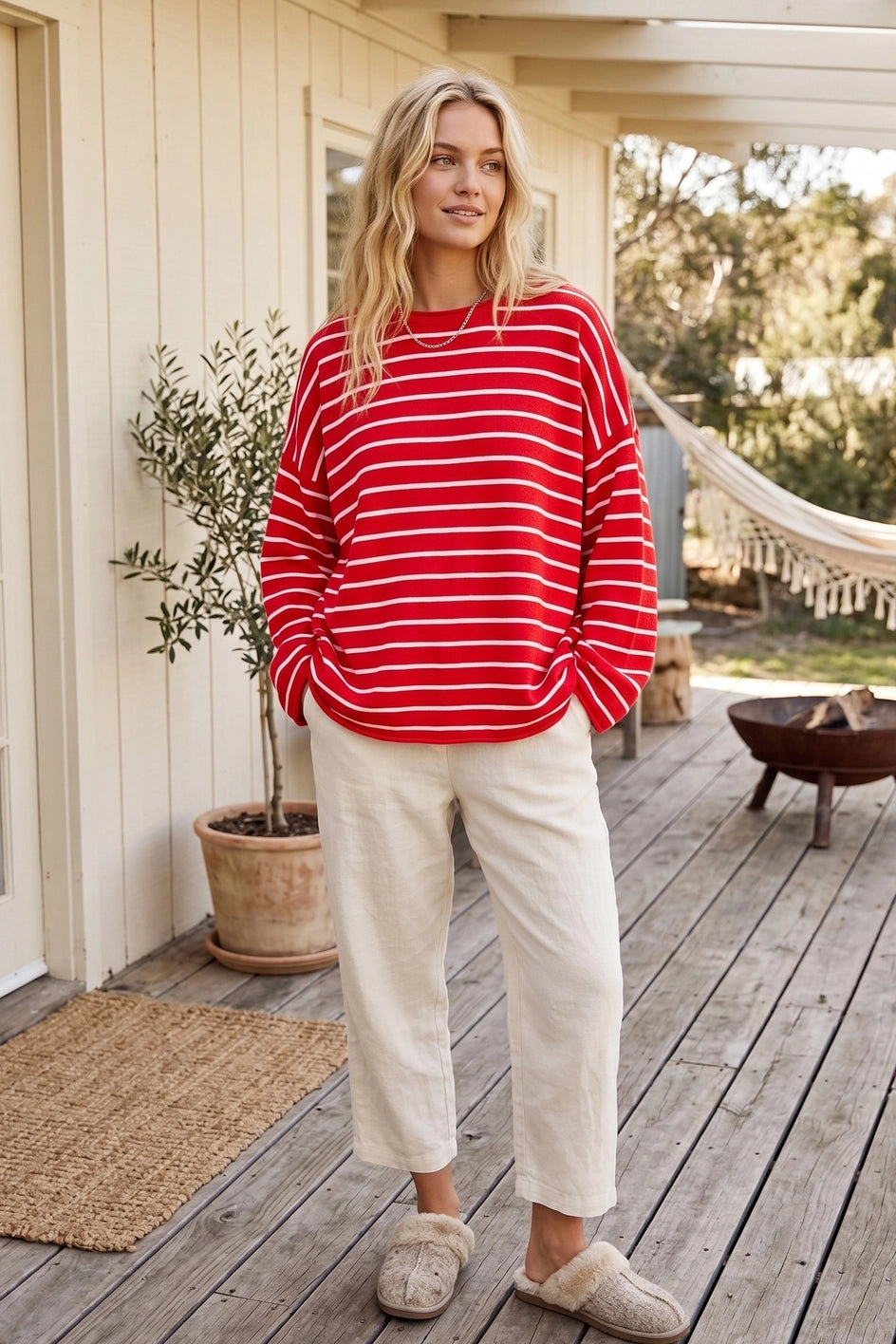Scarlet Striped Sweater