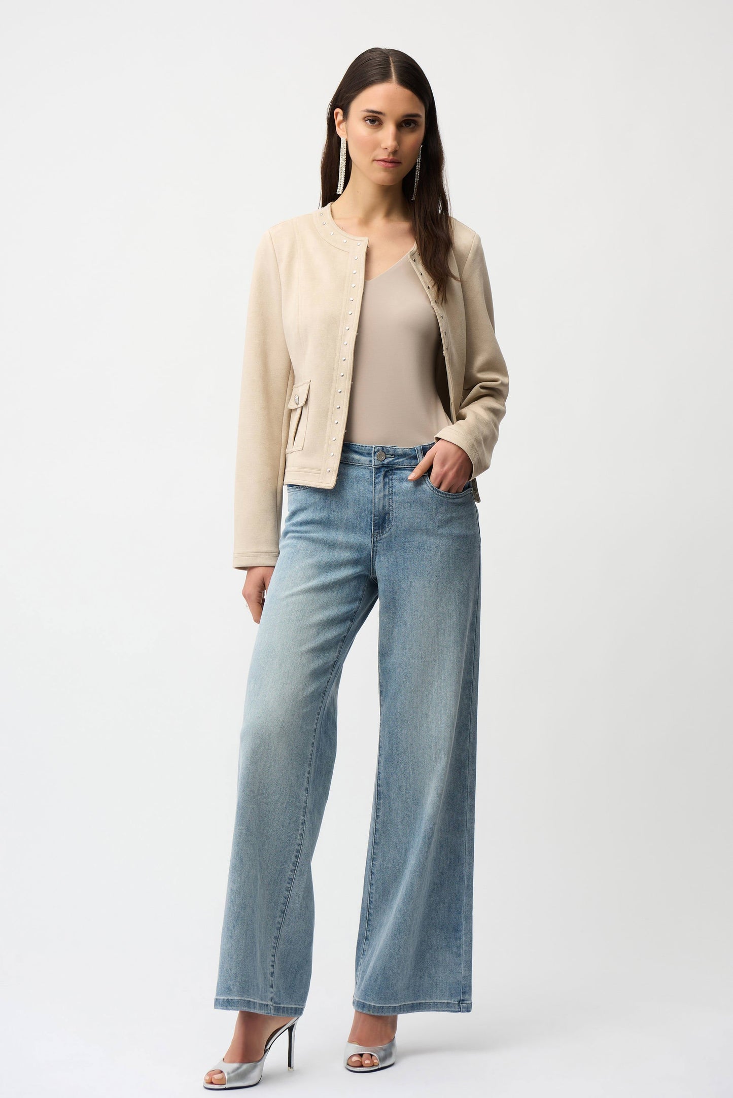 Scuba Suede Button Up Jacket Joseph Ribkoff