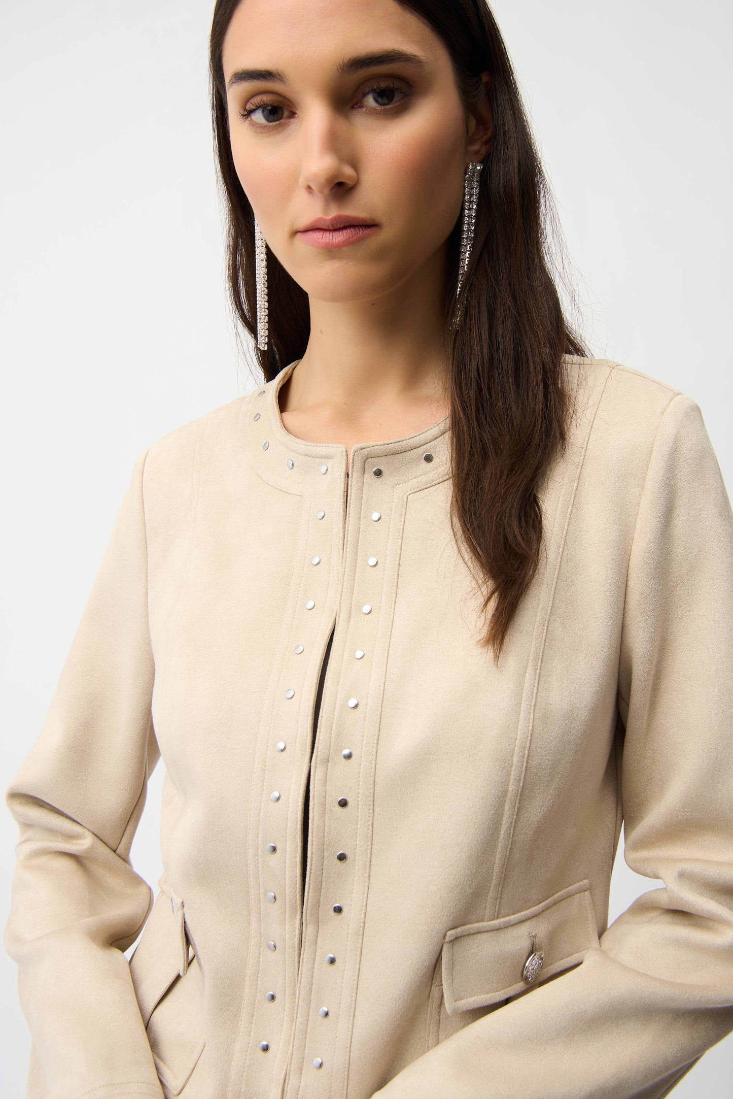 Scuba Suede Button Up Jacket Joseph Ribkoff