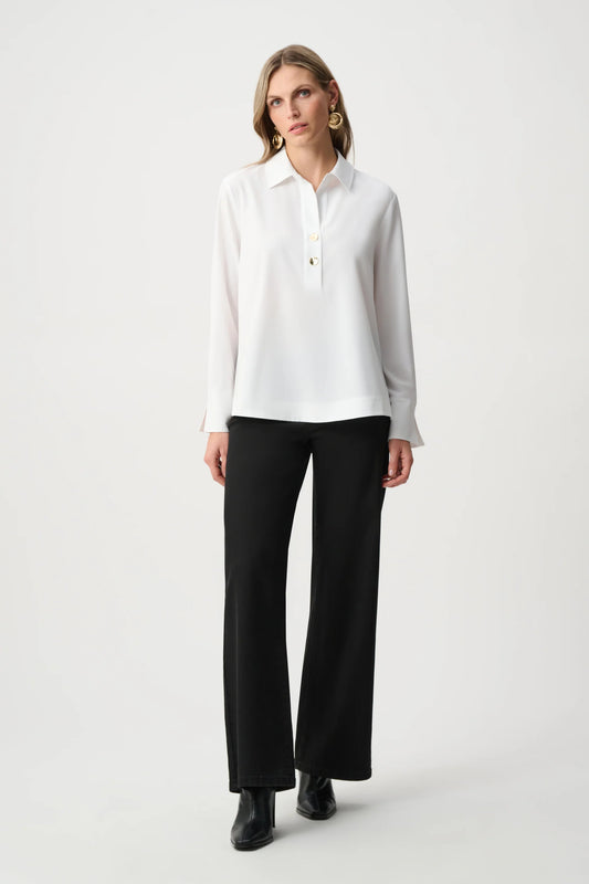 White Blouse with Gold Details 
