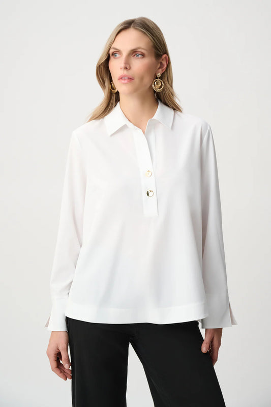 White Blouse with Gold Details 