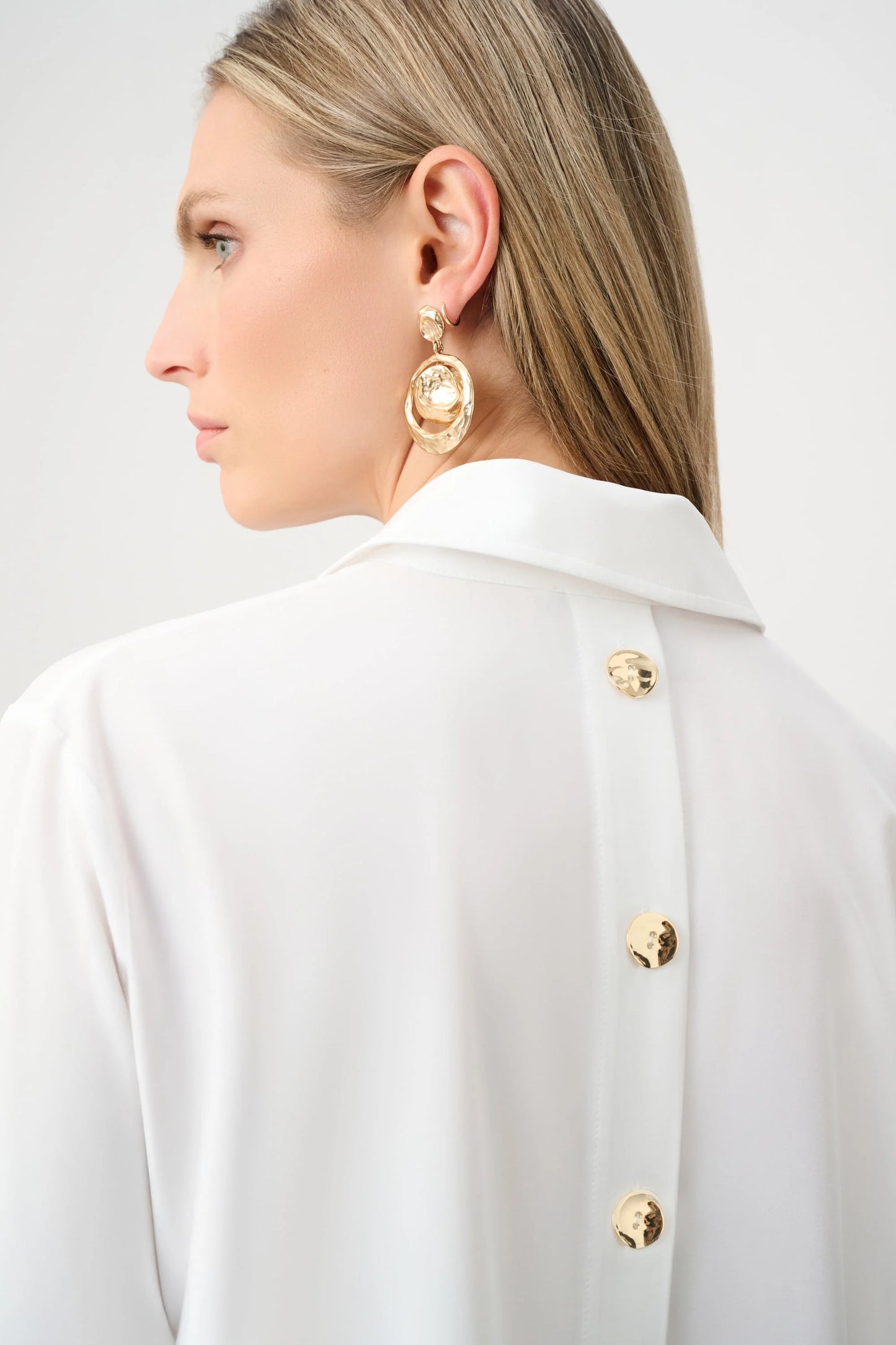 White Blouse with Gold Details 