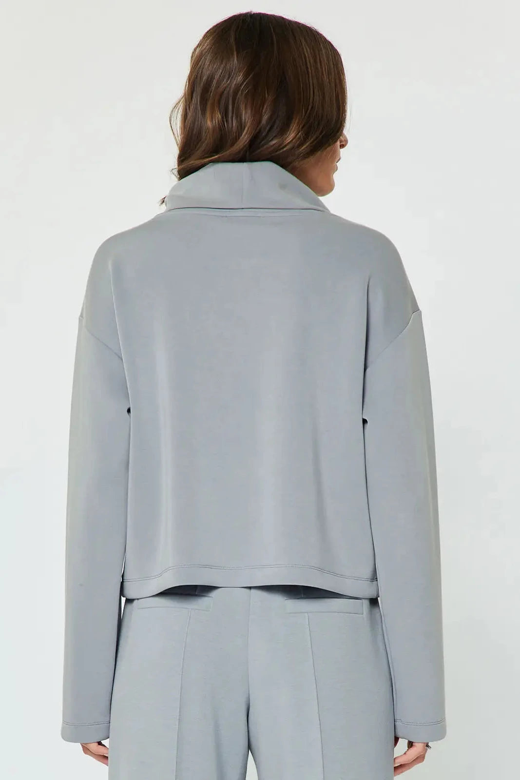 Cowl Neck Pullover - Light Dusty Blue