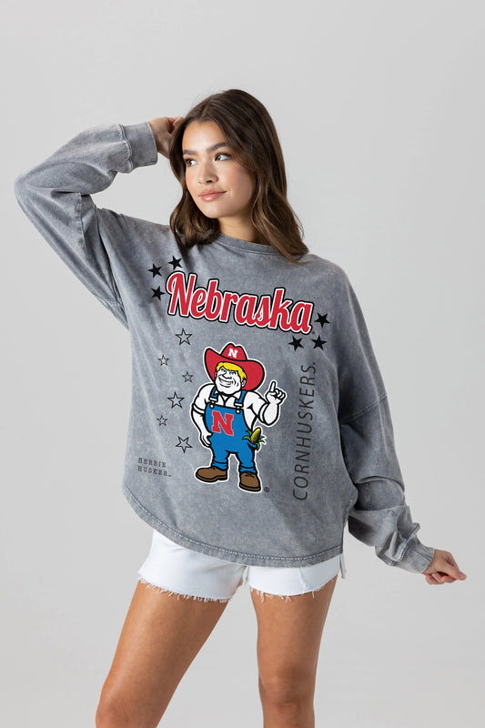 Nebraska Starbound Oversized Long Sleeve Tee