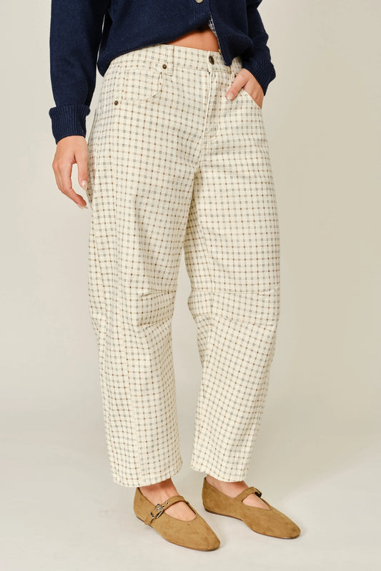 Oxford Plaid Barrel Pants