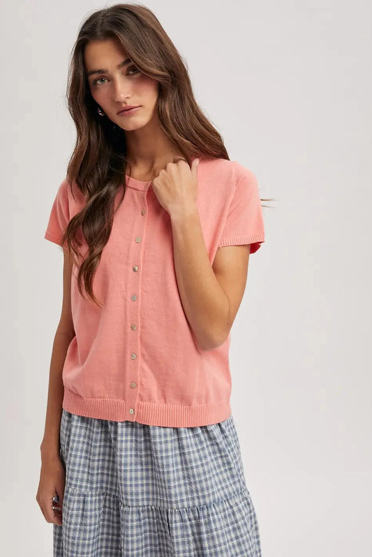 Melon Short Sleeve Sweater
