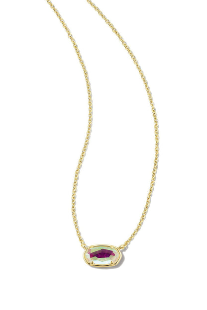 Kendra Scott Grayson Stone Pendant Necklace - Gold Dichroic Glass