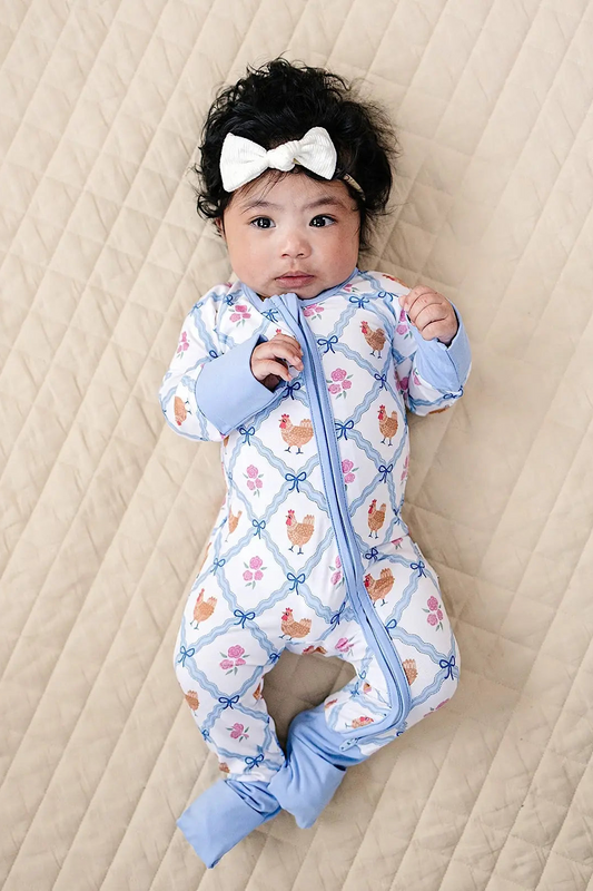 Bamboo Chicken & Flowers Onesie