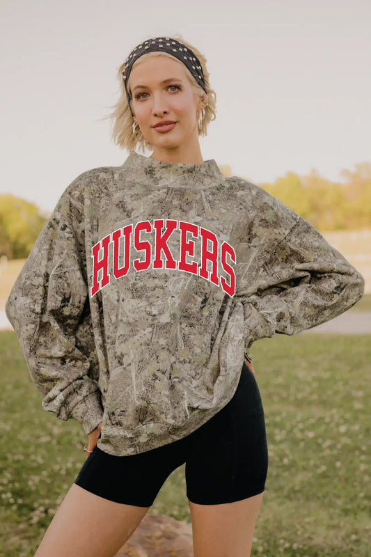 Camo husker mock neck 
