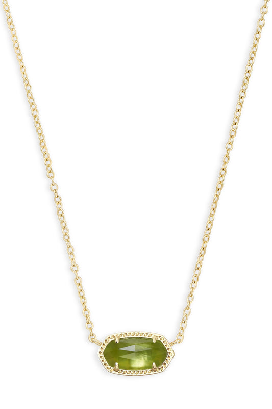 Kendra Scott Elisa Short Pendant Necklace - Gold Peridot Illusion