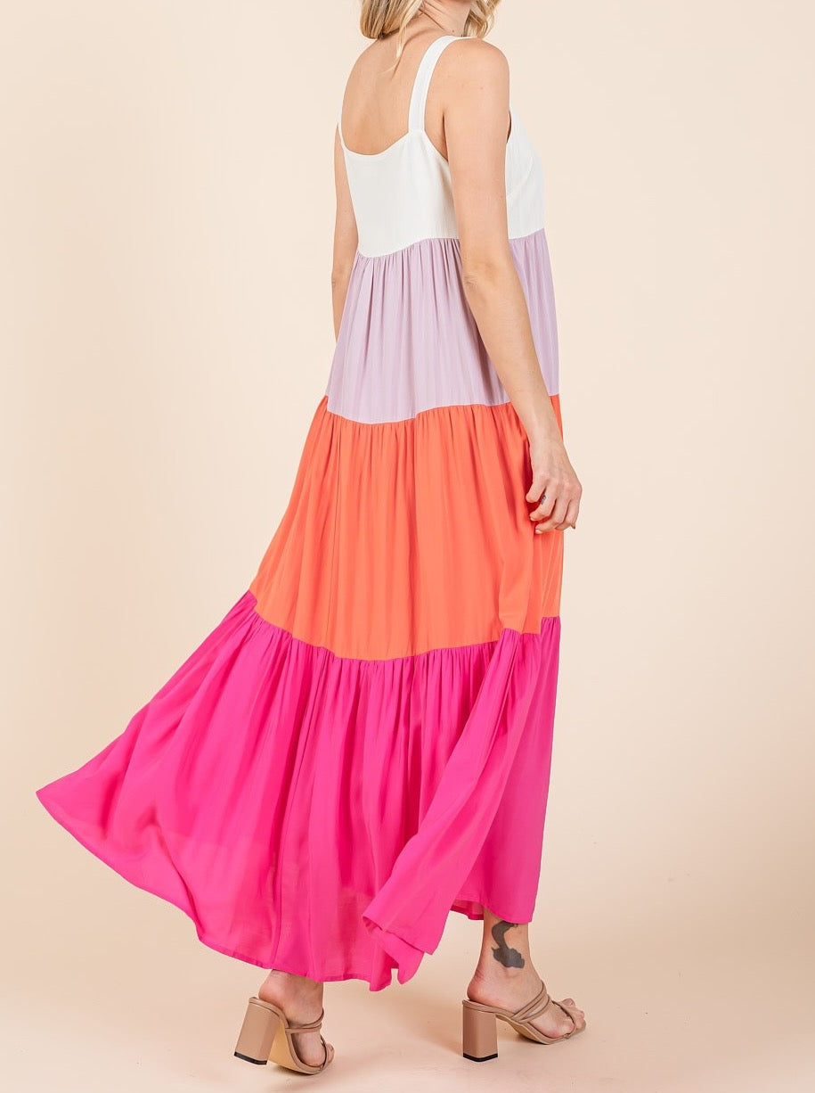 Color Block Maxi Dress