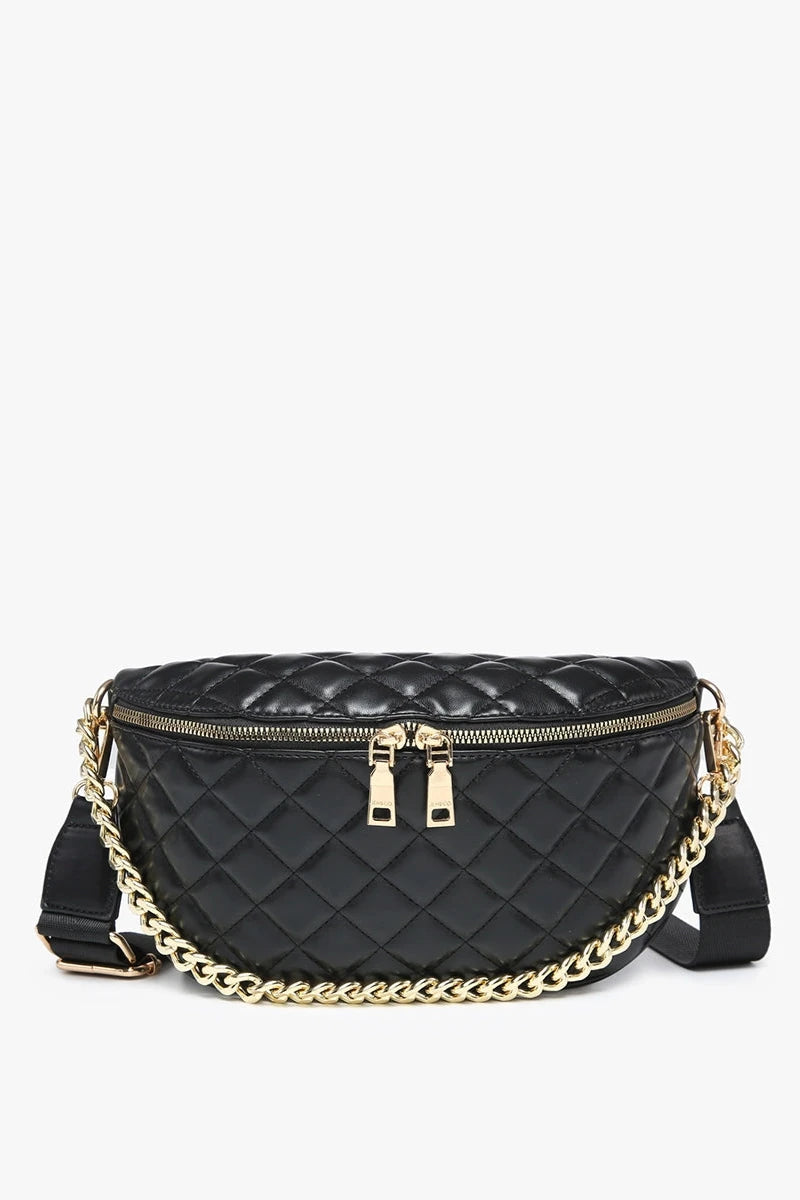 Sylvie Quilted Belt Bag with Chain Strap