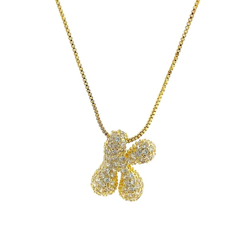 Initial Cz Bubble Necklace