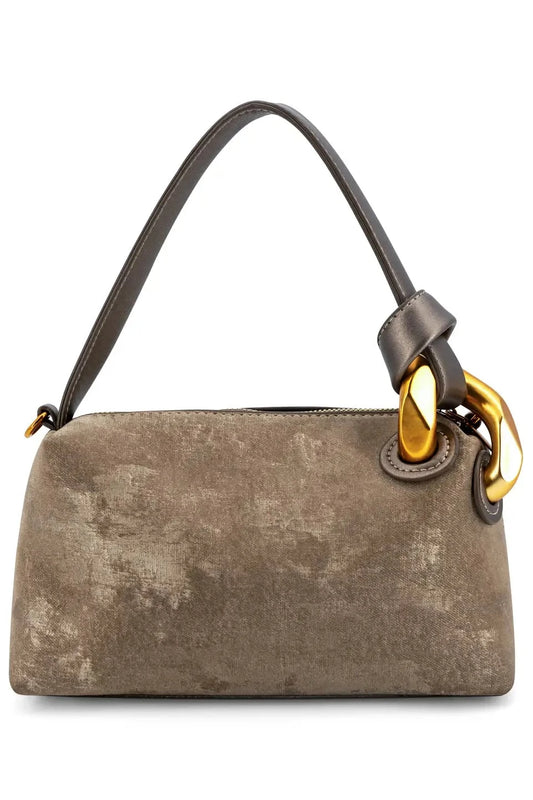 Textured Velvet Shoulder Bag