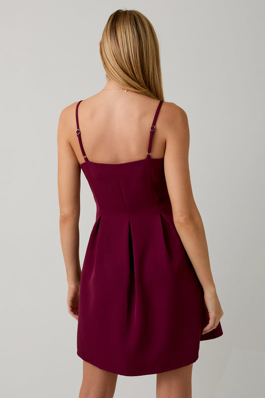 Merlot Fit & Flare Midi Dress