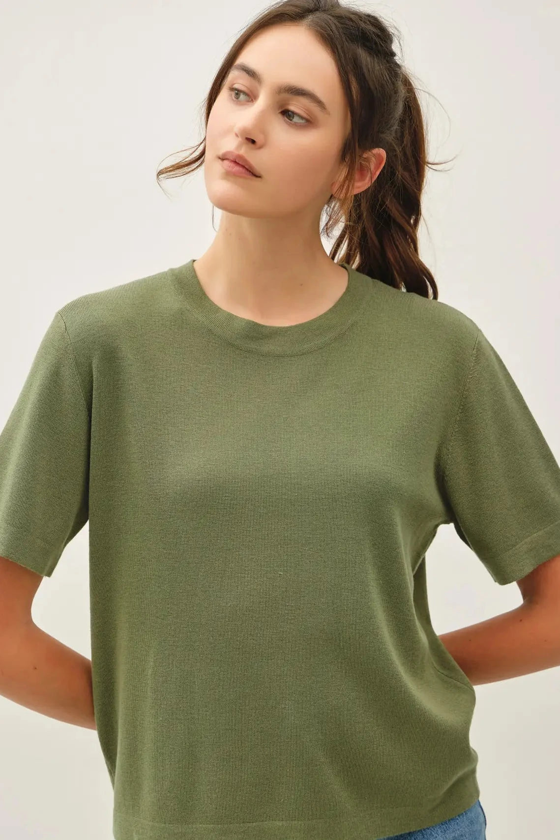 Olive- Cashmere Blend Sweater