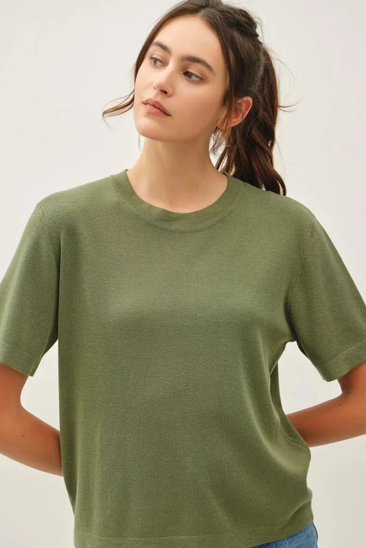 Olive- Cashmere Blend Sweater