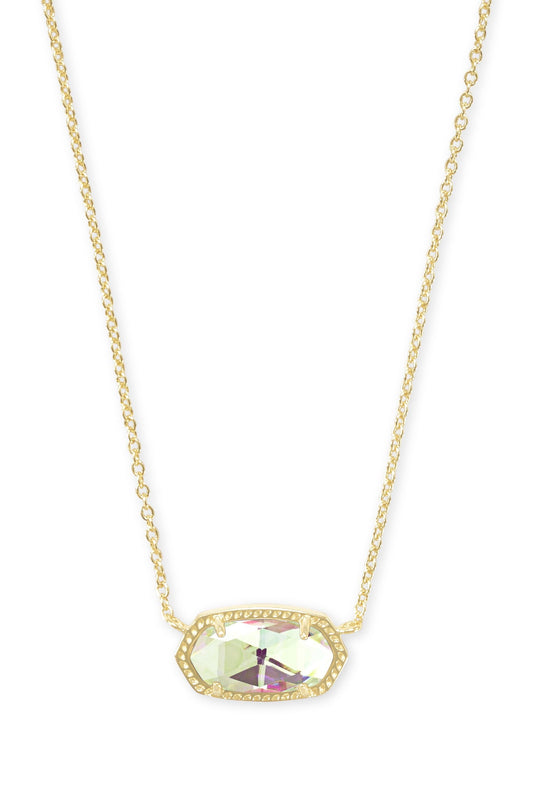 Kendra Scott Elisa Short Pendant Necklace - Gold Dichroic Glass